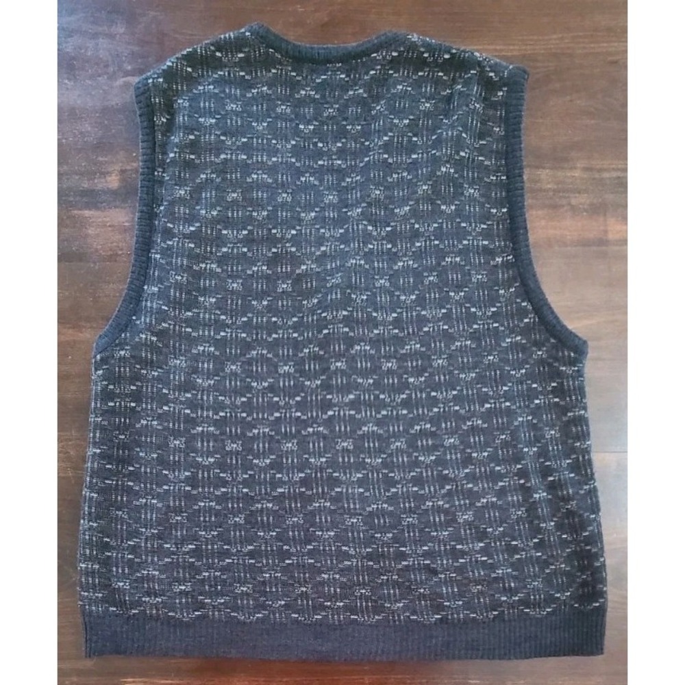 Vintage Sweater Mens L Cardigan Vest Wool Blend Eclectic Grandpa Italy - Picture 2 of 6